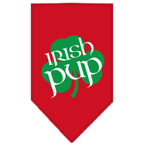 Irish Pup Screen Print Bandana Red Large